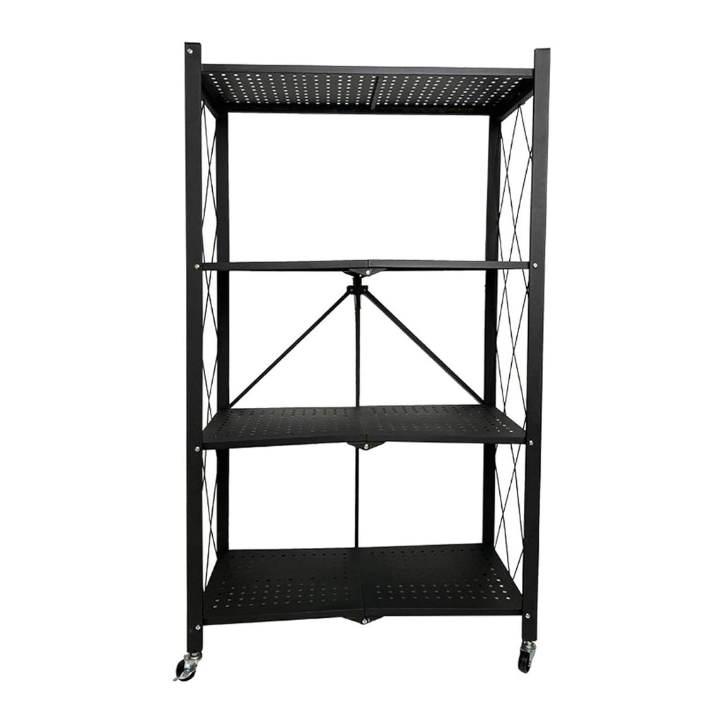 Foldable 4 Tier Kitchen Storage Rack on Wheels