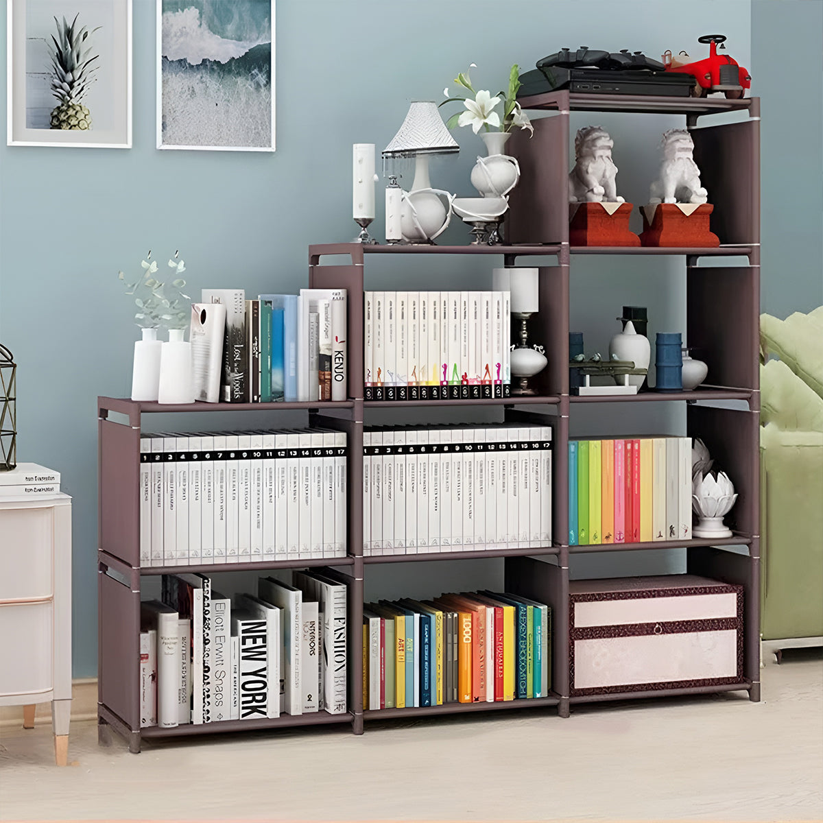 Steel Frame Modular Cube Bookcase