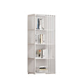 Modular Storage Bookshelf Featuring a Pull Curtain