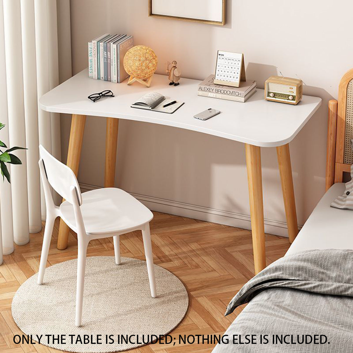 120cm Rectangular Writing Desk in White or Khaki
