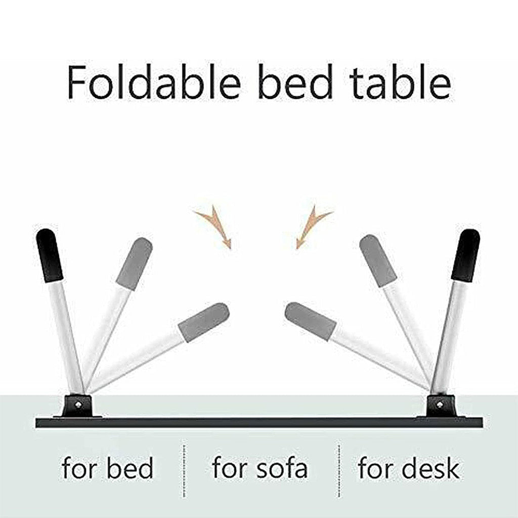 Foldable Bed Tray Table Featuring Cup and Tablet Slots