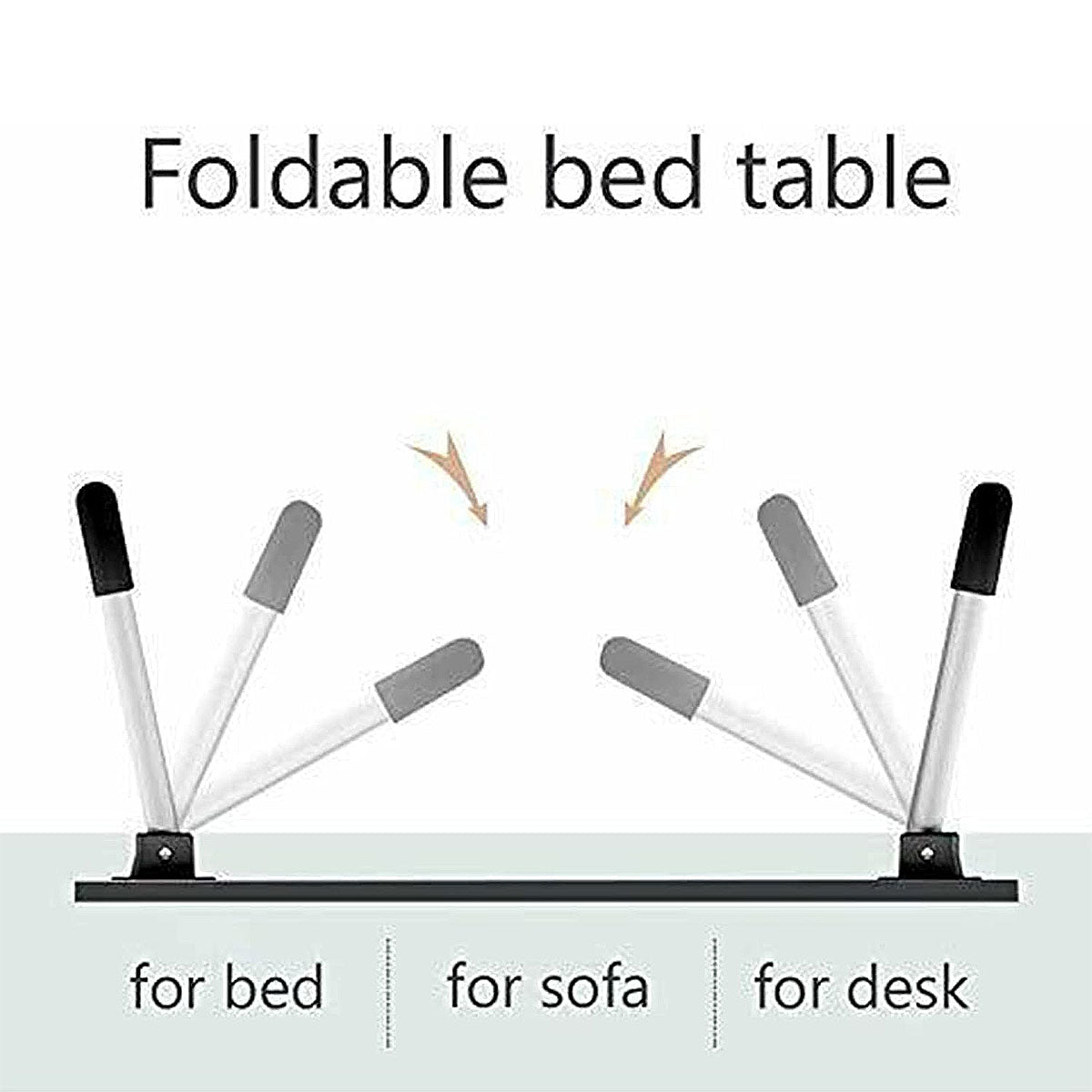Foldable Bed Tray Table Featuring Cup and Tablet Slots