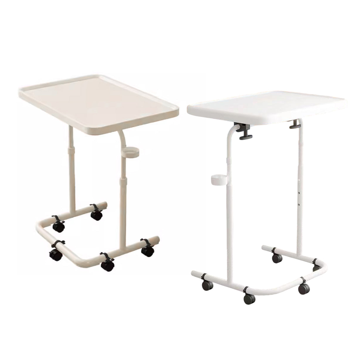 Mobile Laptop Cart Featuring Tilt Top and Cup Holder