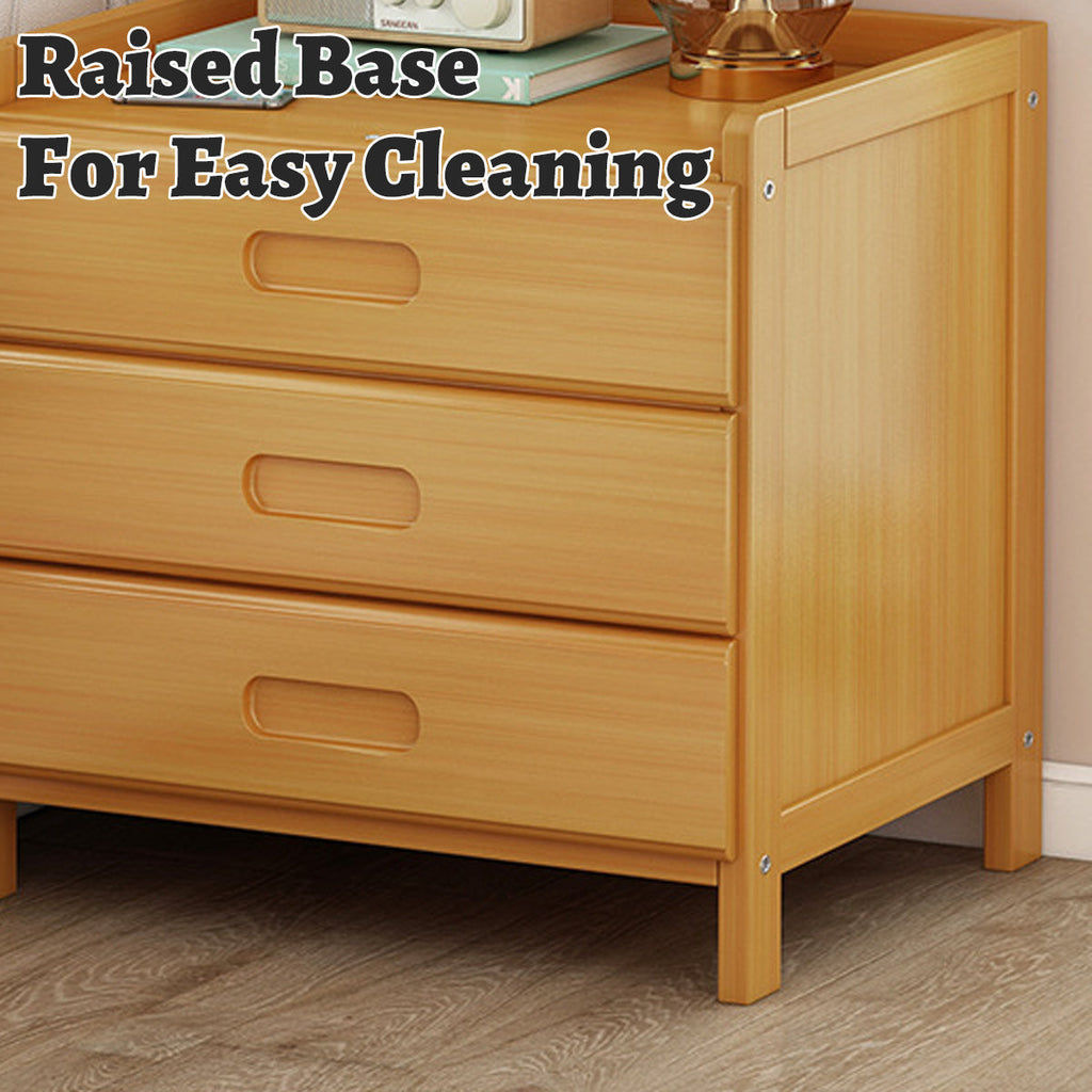 Small Multi-layer Solid Wood Bedroom Nightstand with Drawer Space Saving Bedroom