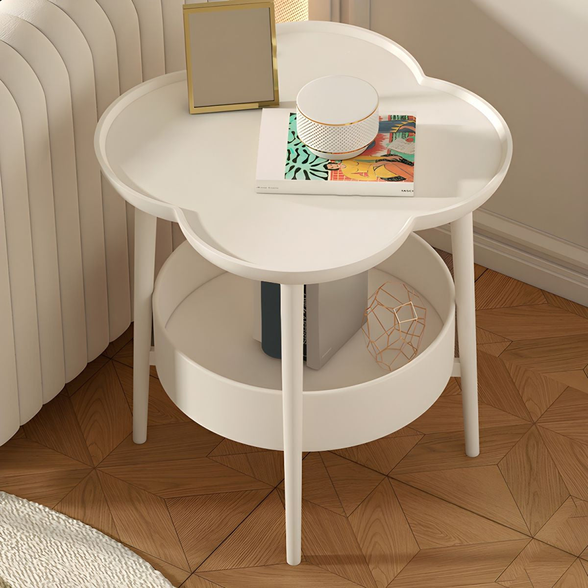 Two-Tier Clover-Shaped Side Table