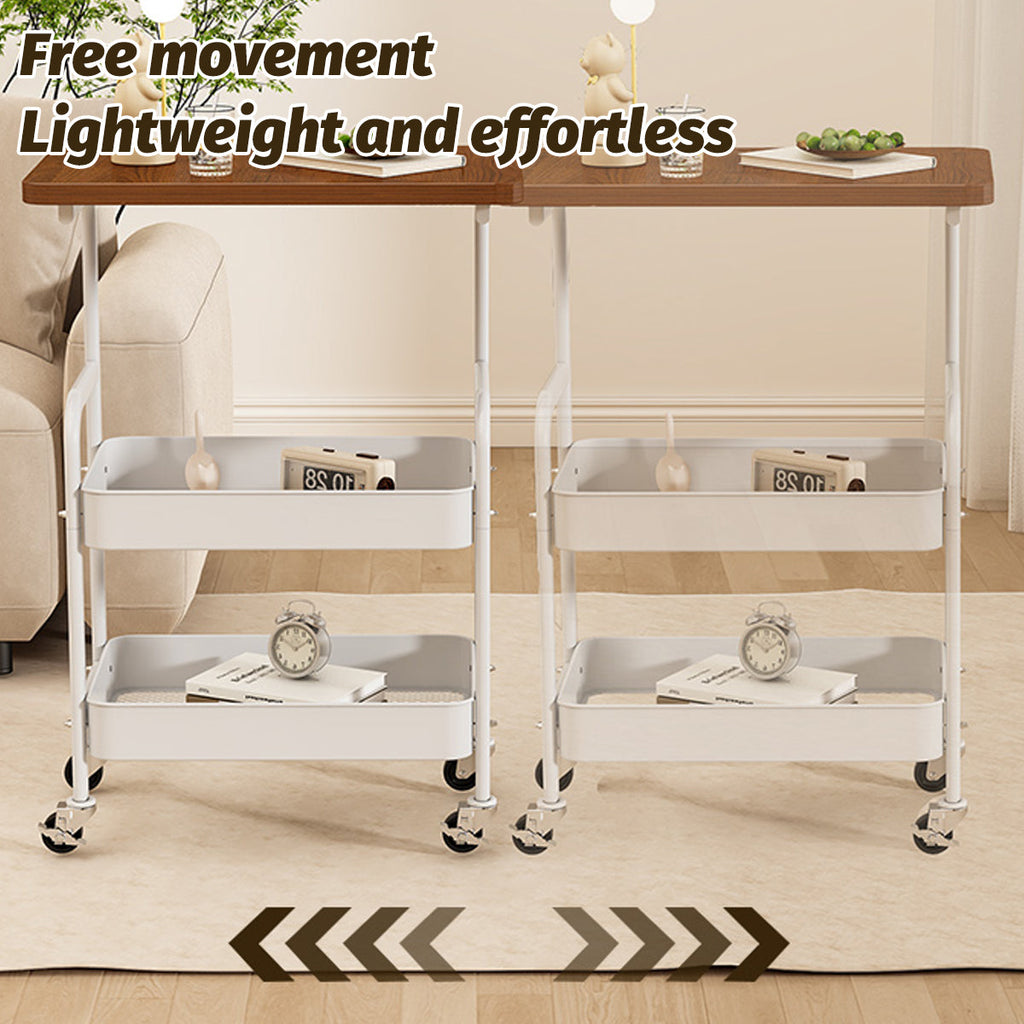 Mobile Coffee Cart Featuring a Mesh Storage Basket