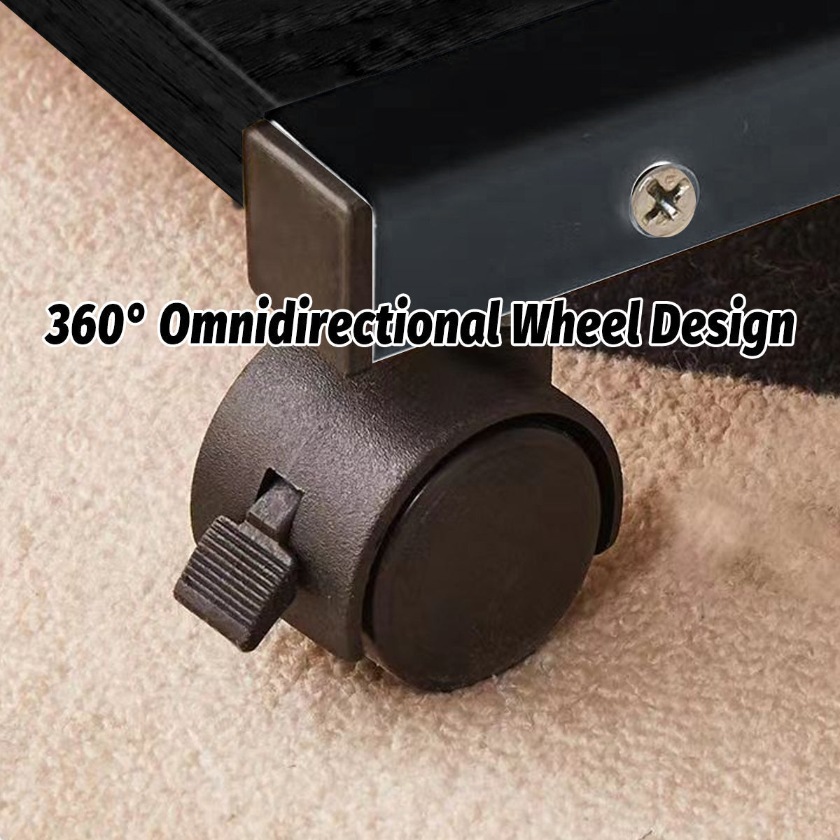 Mobile Sofa Side Table Featuring Lockable Wheels