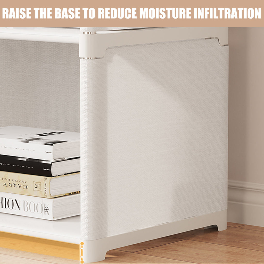 Modular Storage Bookshelf Featuring a Pull Curtain