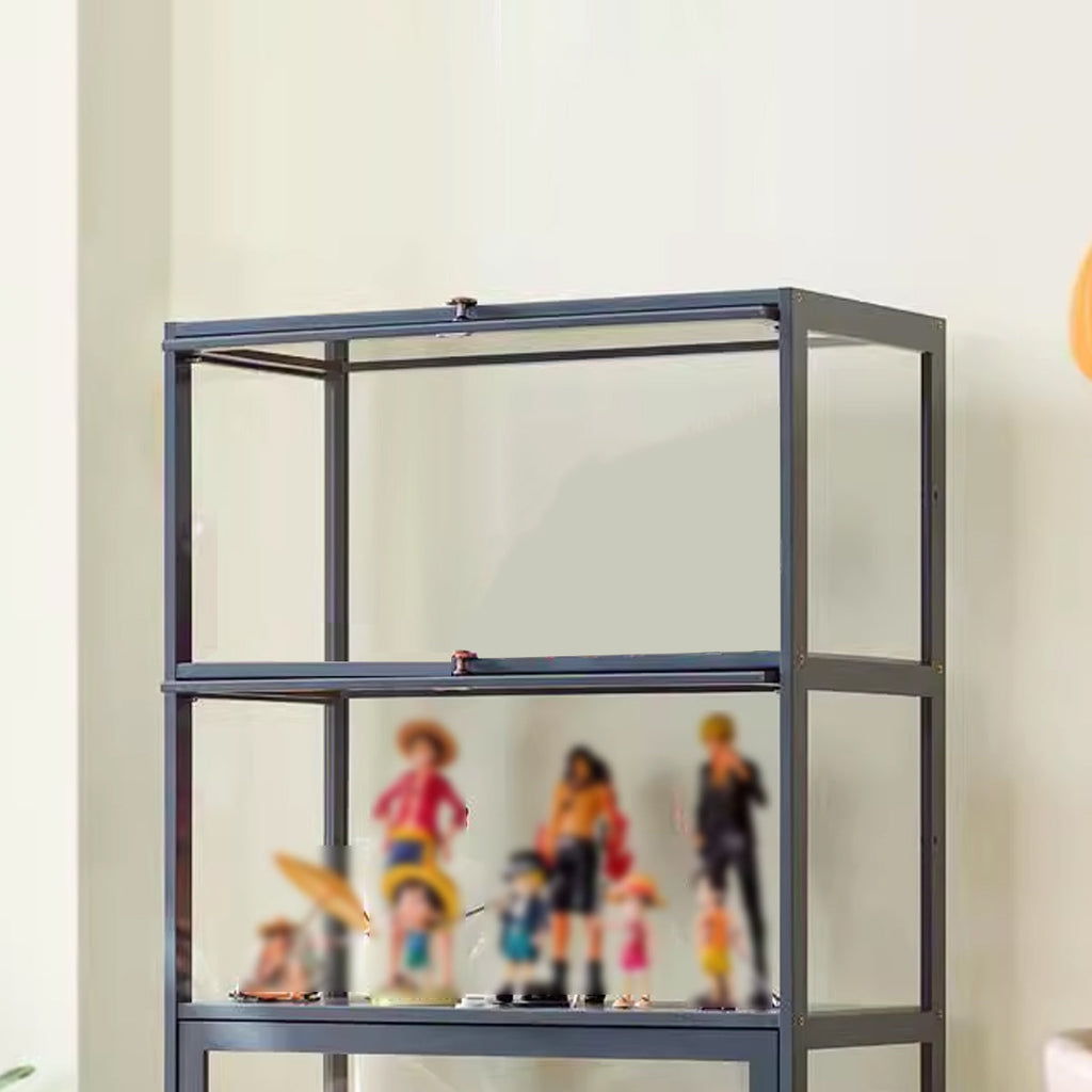 3 Tier Storage Shelf Unit 60x32x106cm Clear Door Durable for Kitchen Garage Use