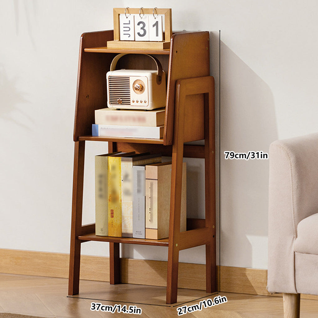 Open Bamboo Bookcase Featuring Storage Compartments