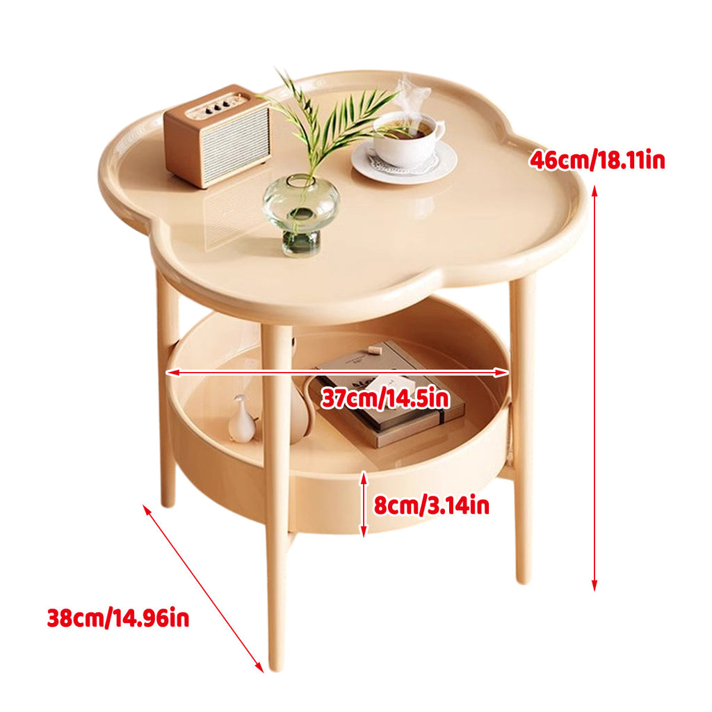 Two-Tier Clover-Shaped Side Table