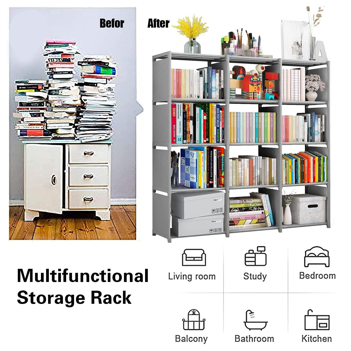 Steel Frame Modular Cube Bookcase