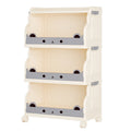 Cream Foldable Storage Cart in 3 or 4 Tiers
