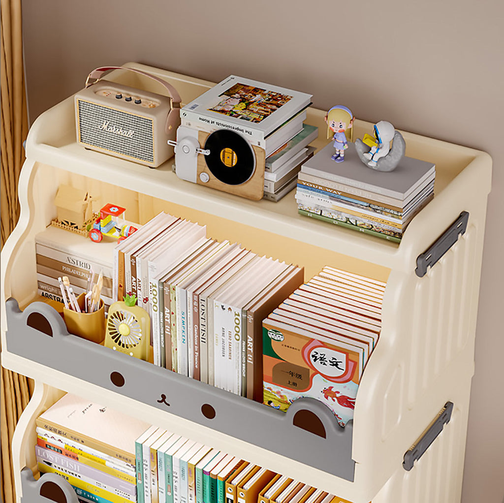 Cream Foldable Storage Cart in 3 or 4 Tiers