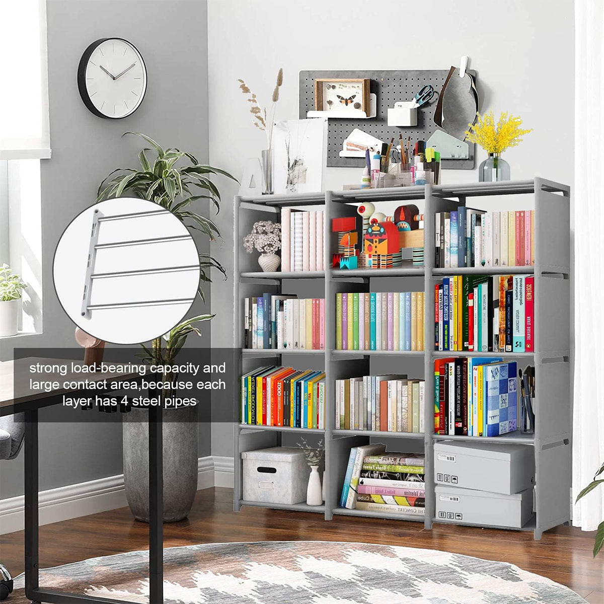 Steel Frame Modular Cube Bookcase