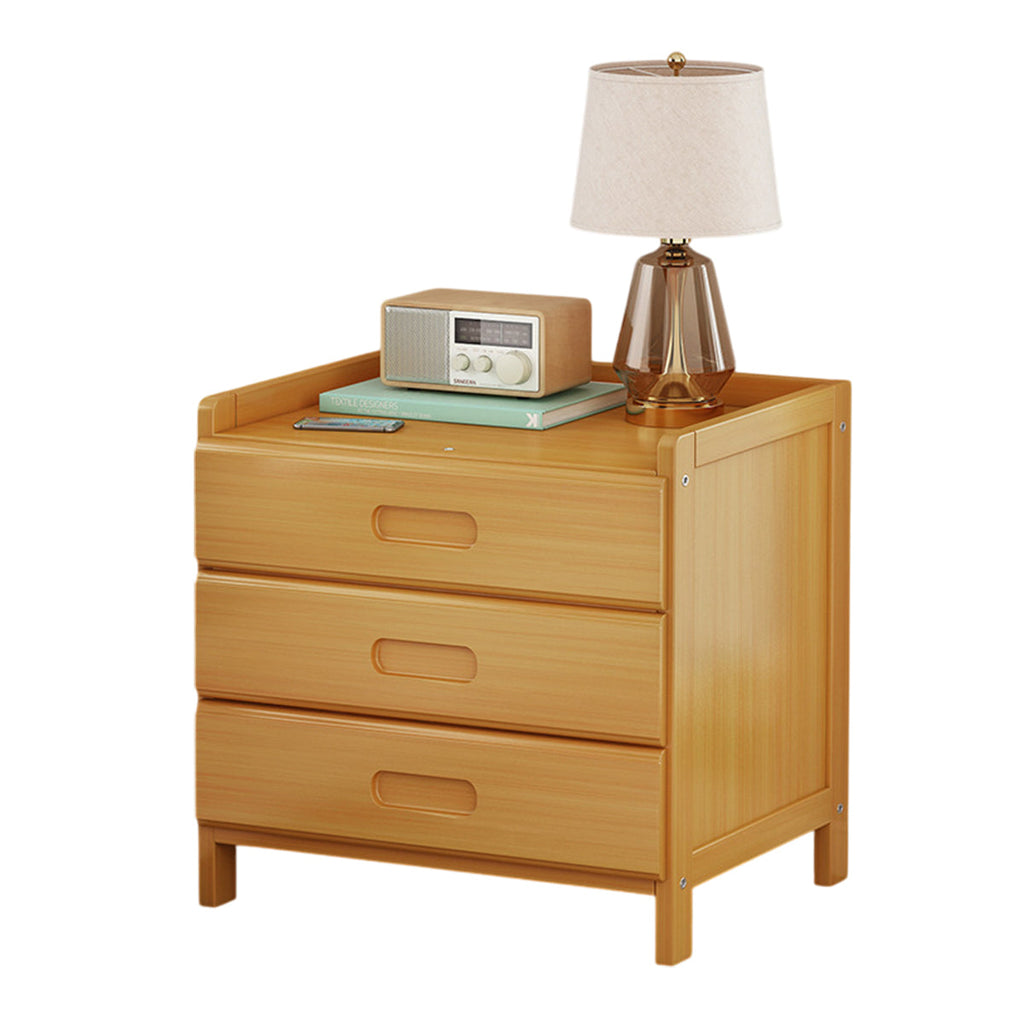 Small Multi-layer Solid Wood Bedroom Nightstand with Drawer Space Saving Bedroom