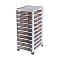 Mobile 10-Drawer Plastic Tower with Clear Fronts