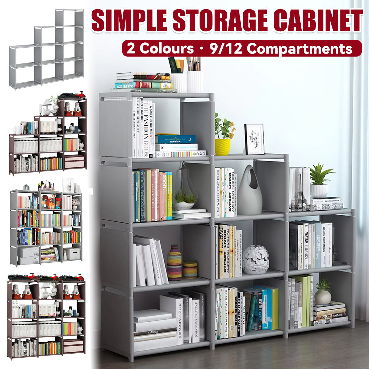 Steel Frame Modular Cube Bookcase