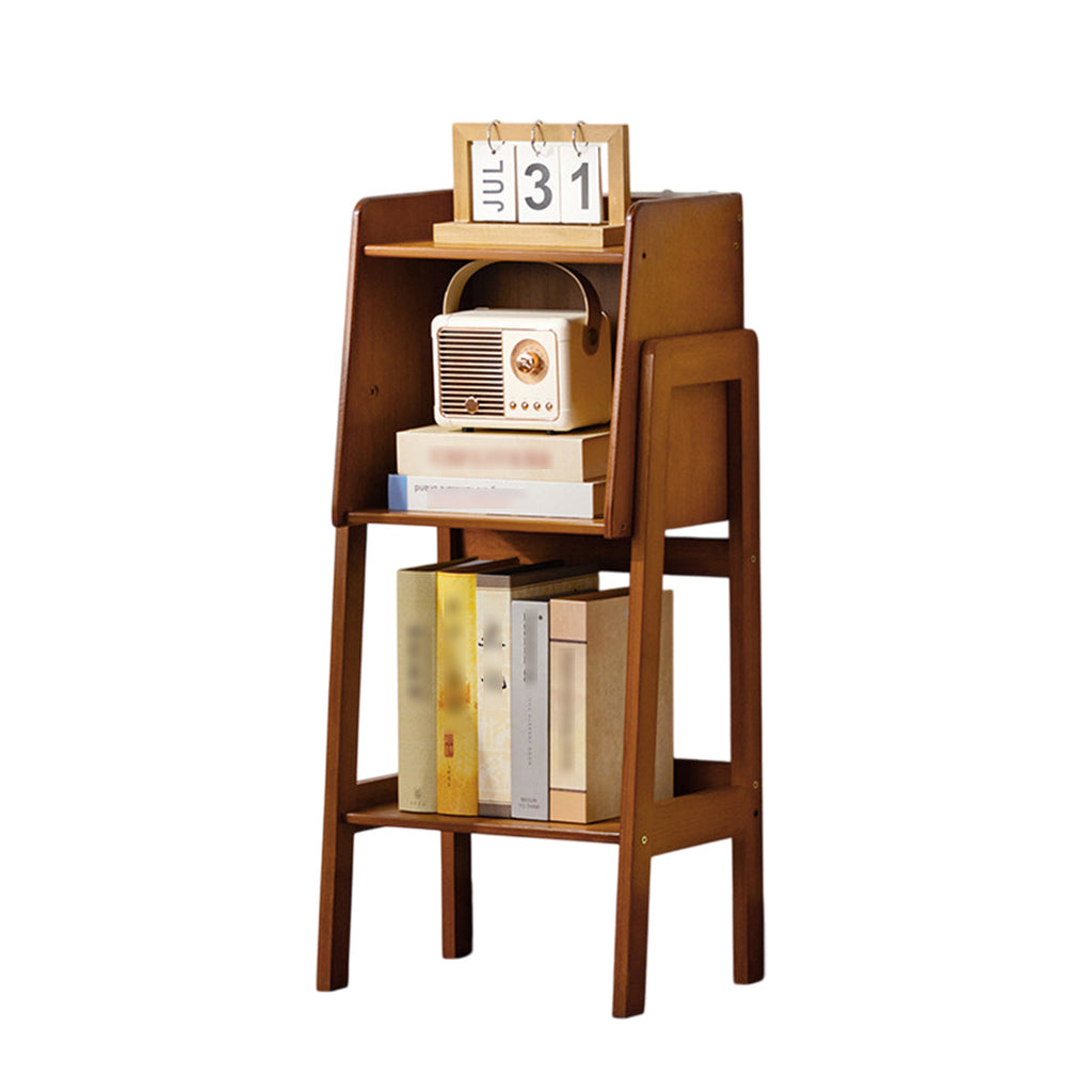Open Bamboo Bookcase Featuring Storage Compartments