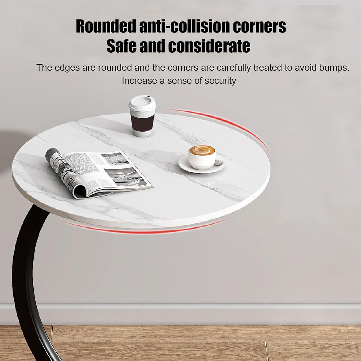 C-Shape Sofa Side Table Available in Six Colours