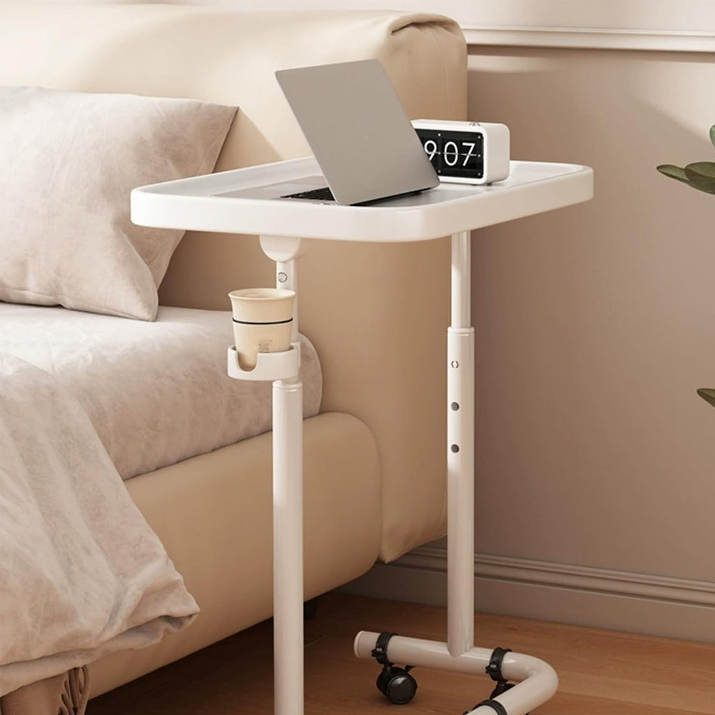 Mobile Laptop Cart Featuring Tilt Top and Cup Holder
