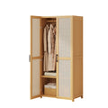 Minimalist Wardrobe with Doors Bamboo Durable for Bedroom Clothes Storage Use