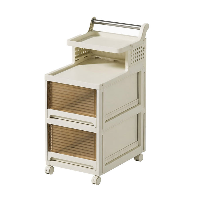 4-Tier Mobile Storage Trolley with Removable Handle