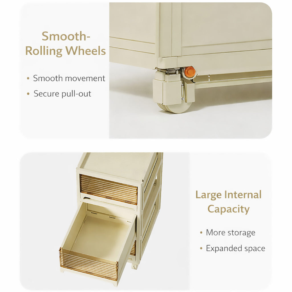 4-Tier Mobile Storage Trolley with Removable Handle