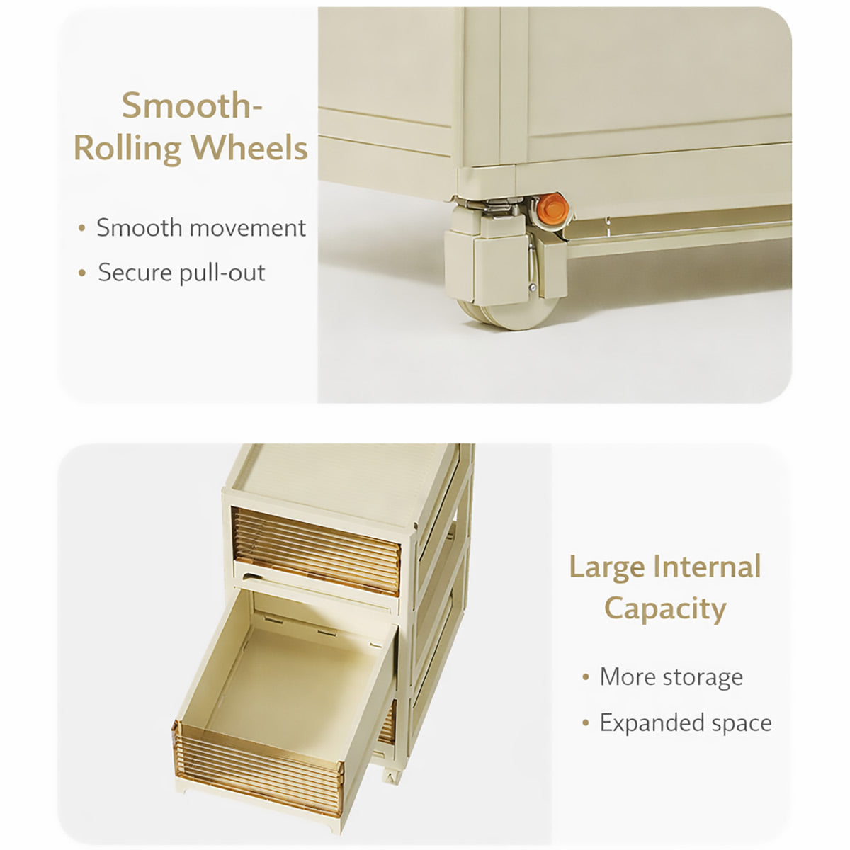 4-Tier Mobile Storage Trolley with Removable Handle