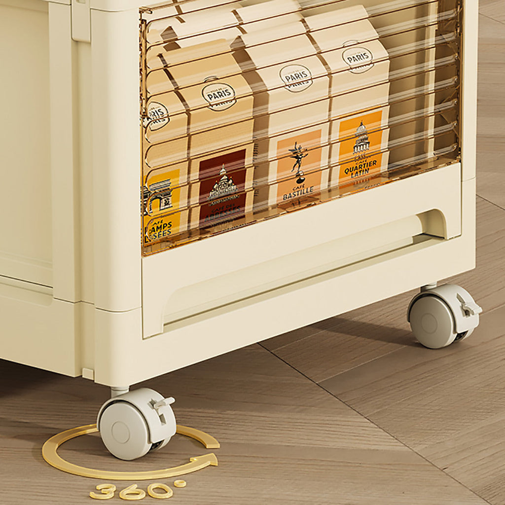 4-Tier Mobile Storage Trolley with Removable Handle