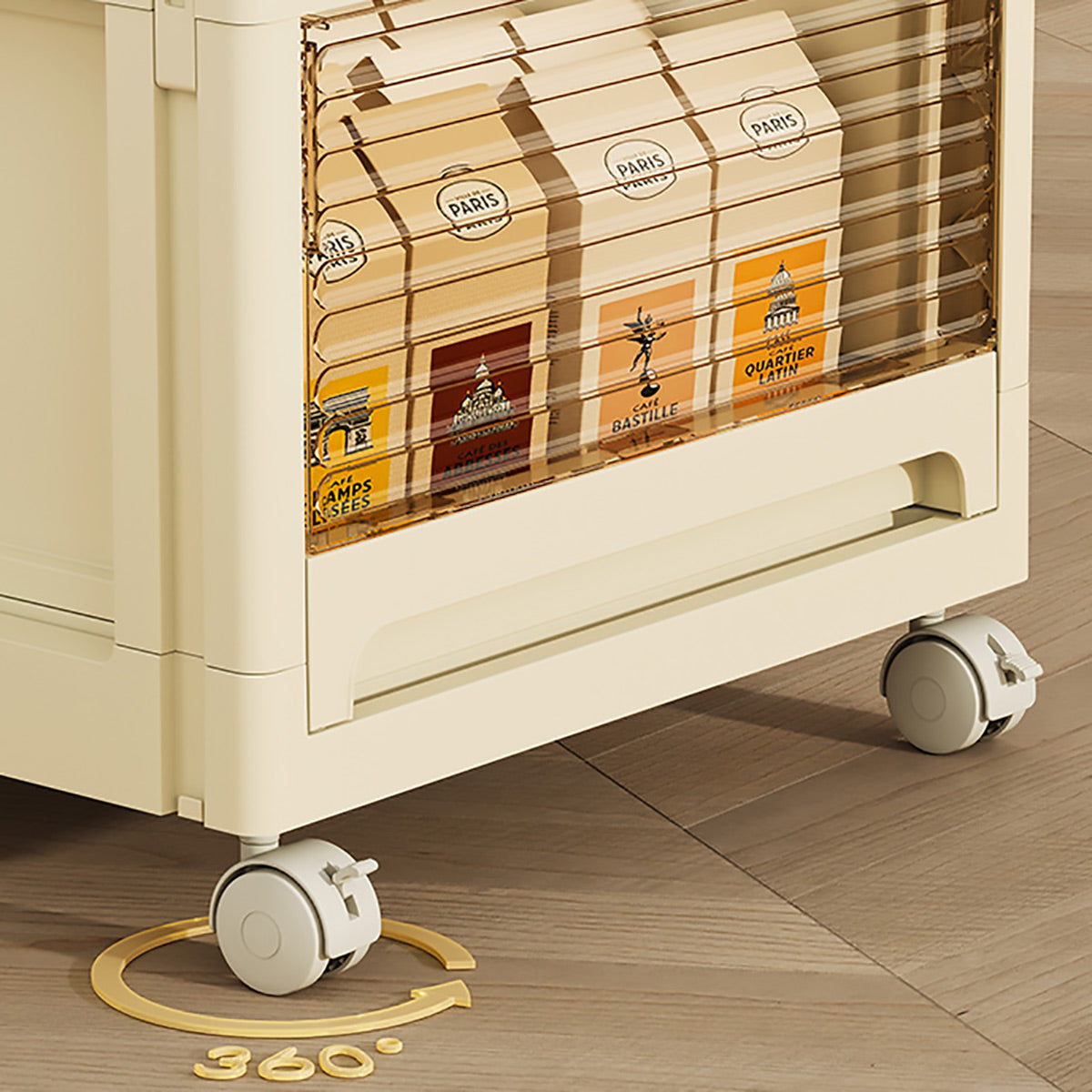4-Tier Mobile Storage Trolley with Removable Handle