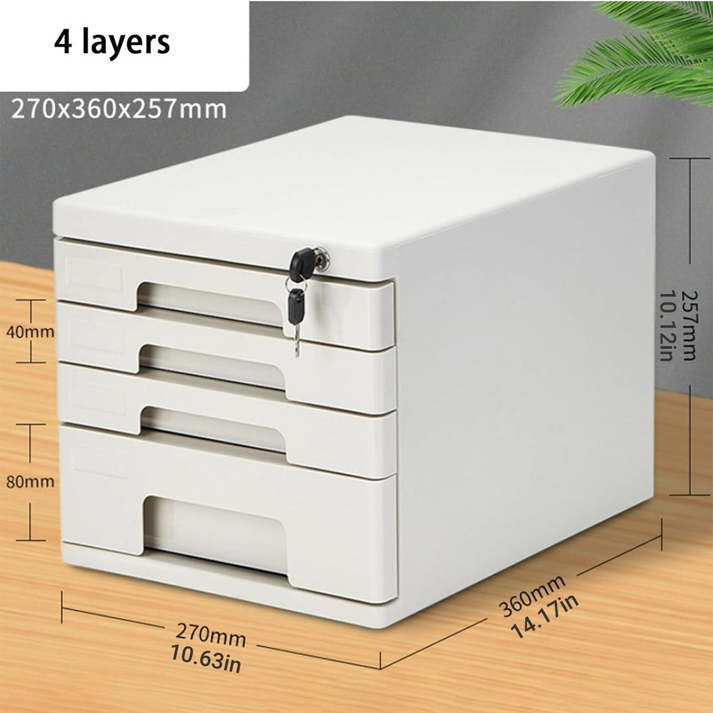 Compact 4-Drawer Desktop Storage Tower