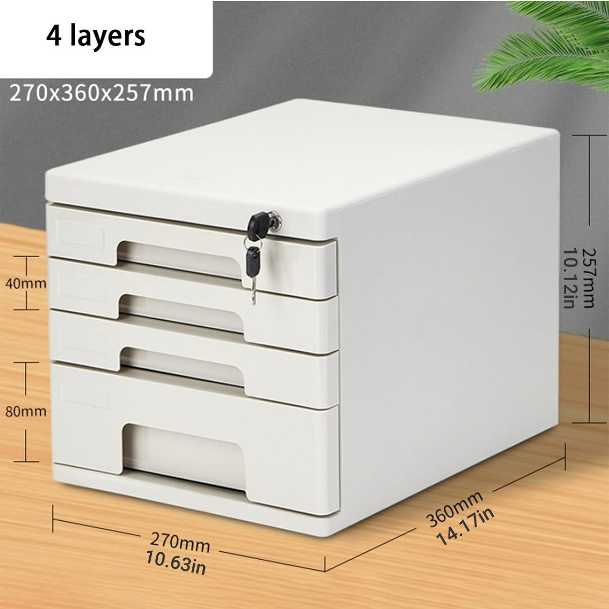 Compact 4-Drawer Desktop Storage Tower