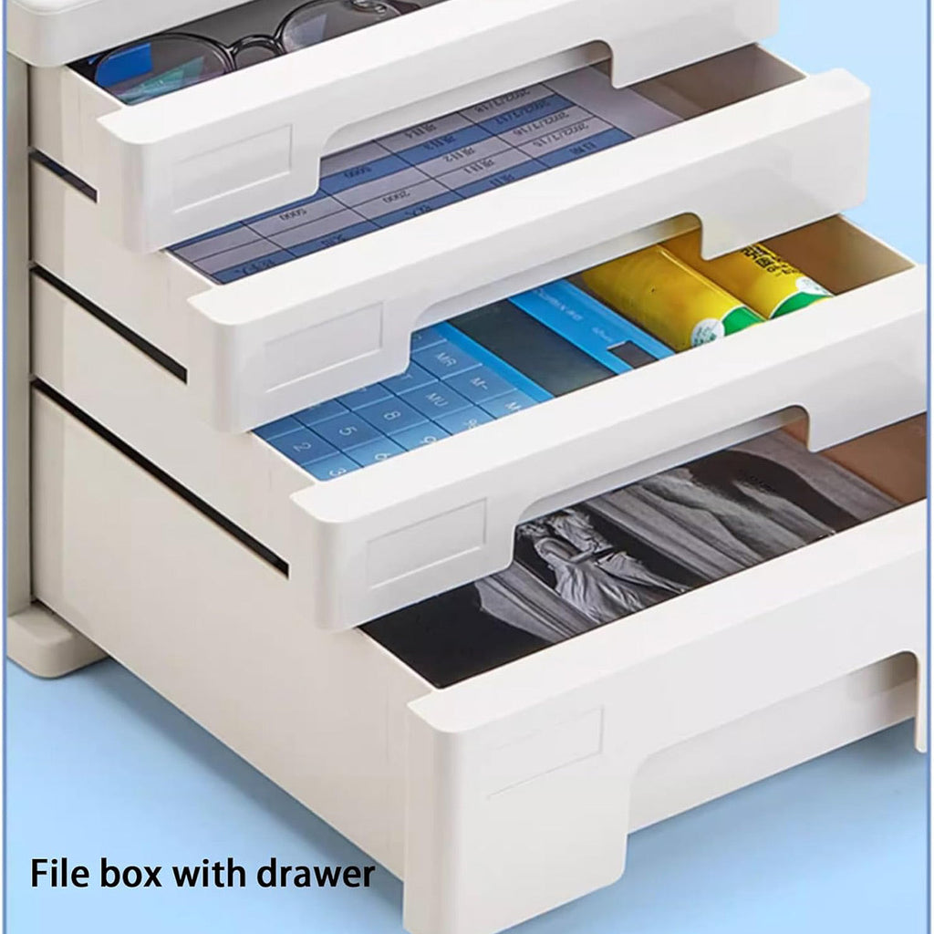 Compact 4-Drawer Desktop Storage Tower