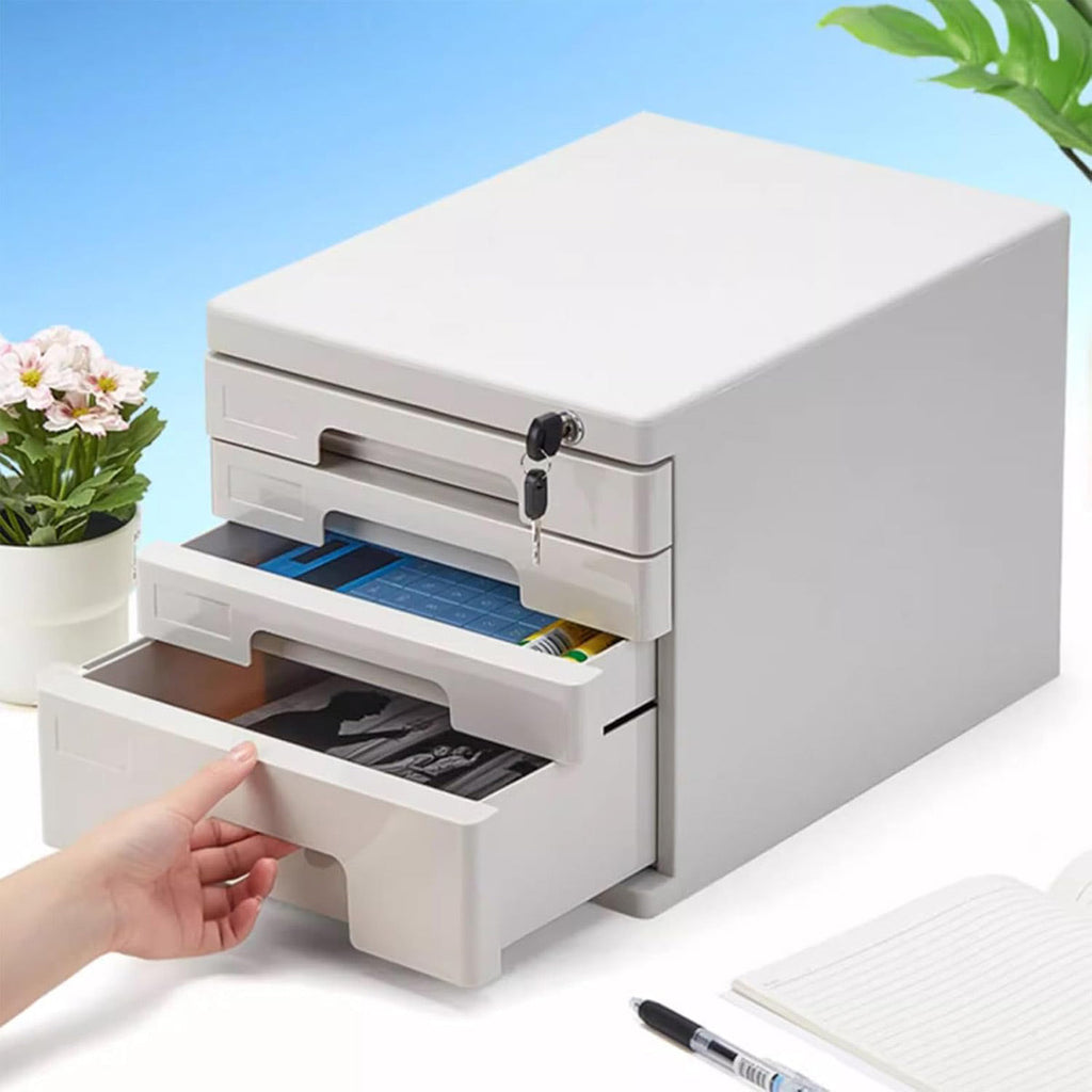 Compact 4-Drawer Desktop Storage Tower