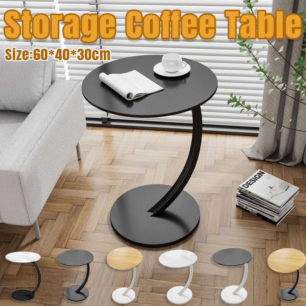 C-Shape Sofa Side Table Available in Six Colours