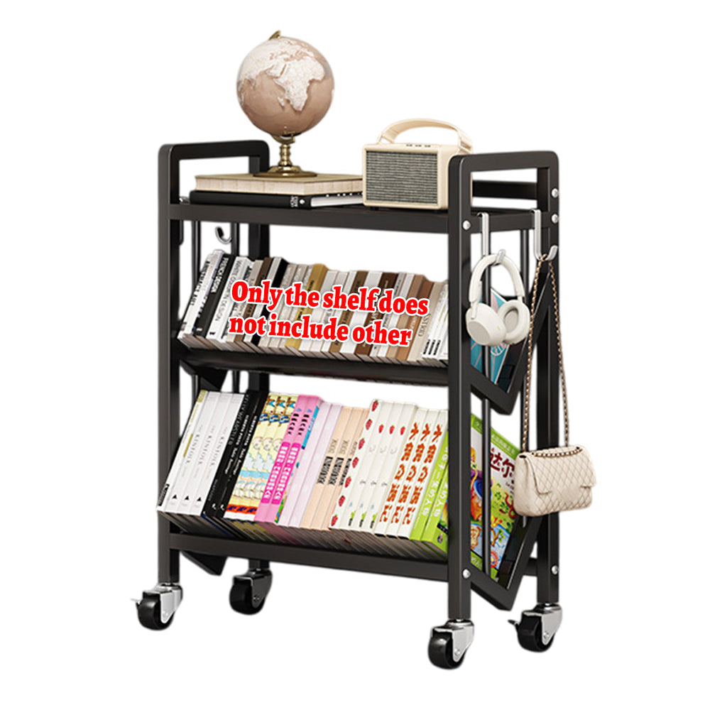 Mobile 3-Tier Steel Trolley Featuring Side Hooks
