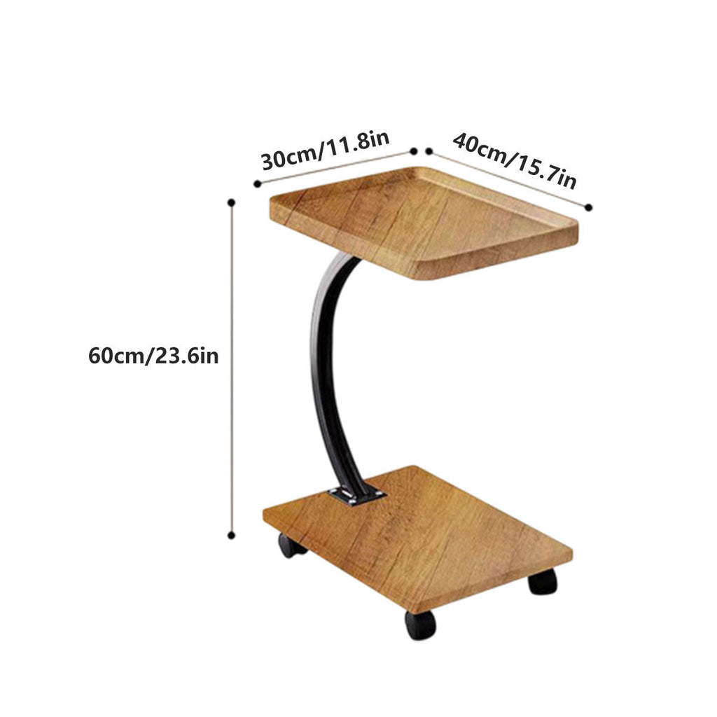 Mobile Wood and Metal Coffee Side Table