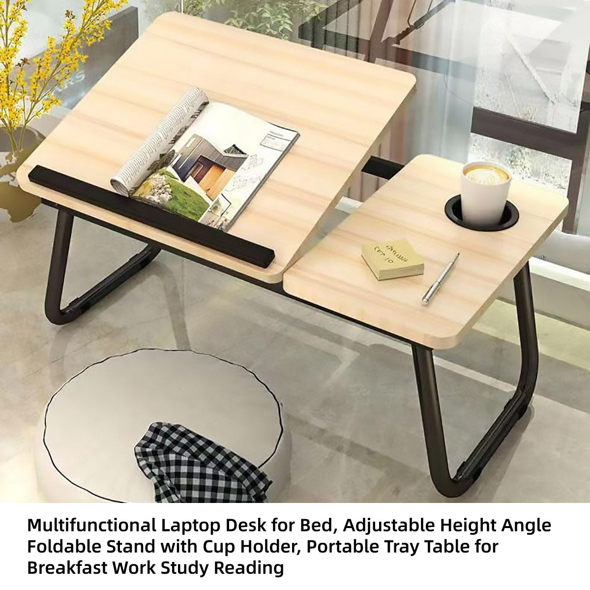 Adjustable Folding Lap Table with 5 Height Settings