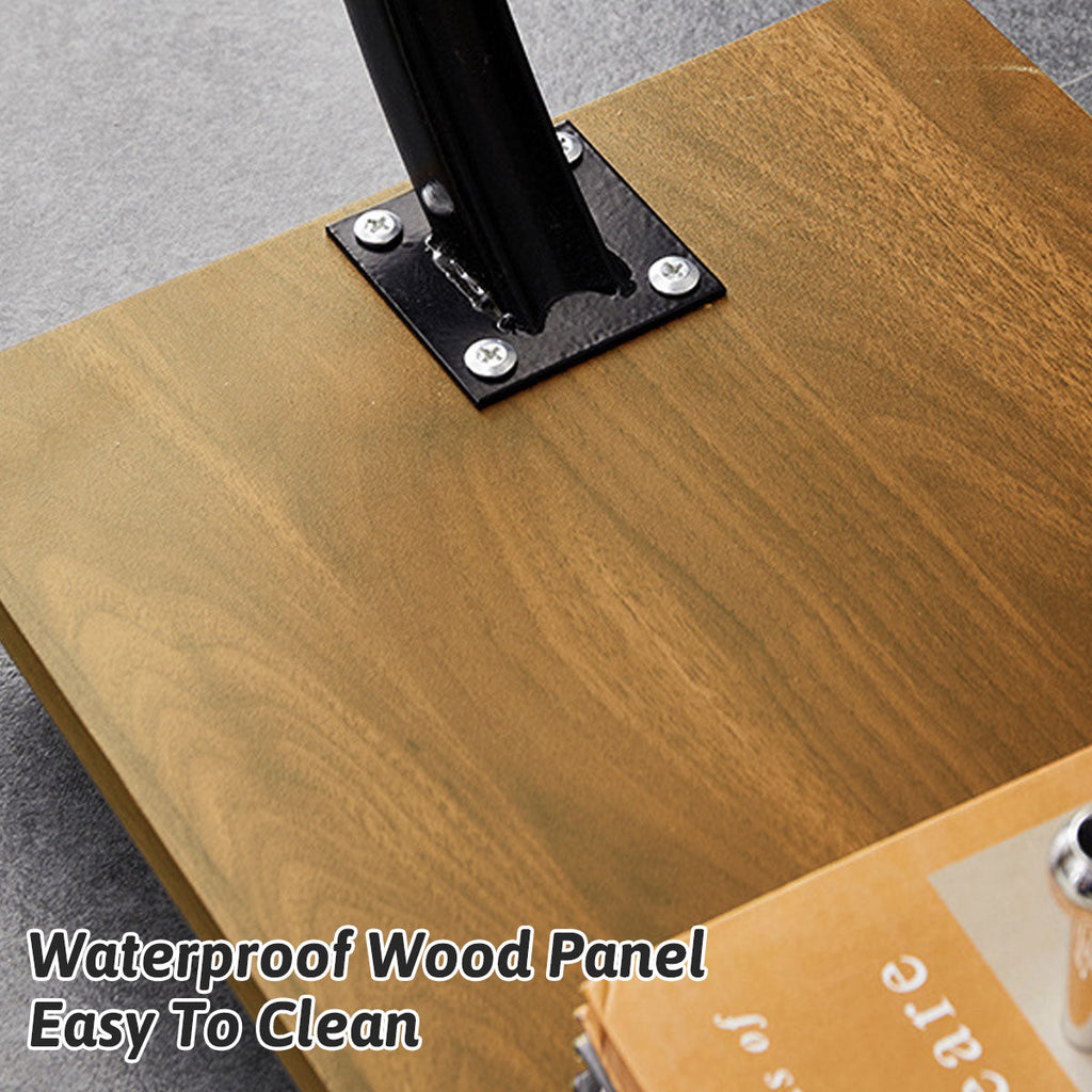 Mobile Wood and Metal Coffee Side Table