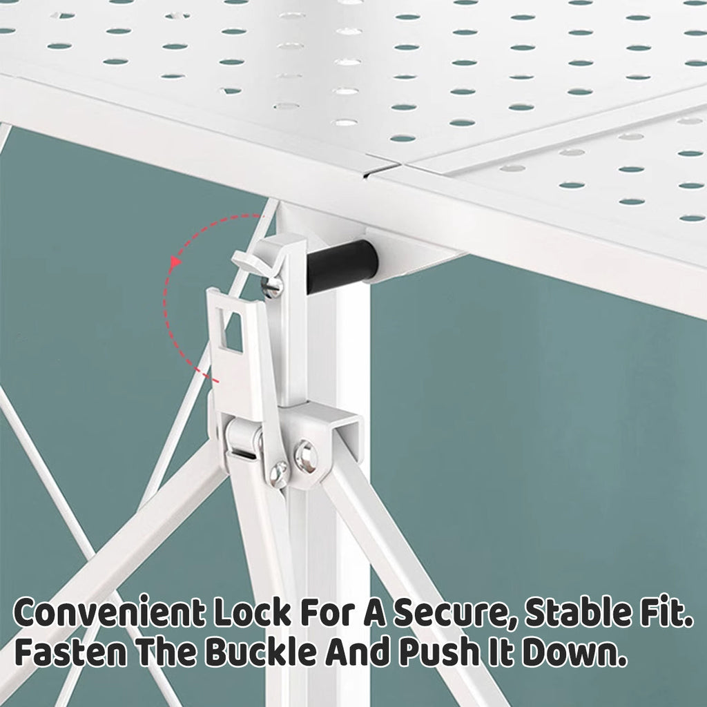 Ready-to-Use Foldable Kitchen Trolley on Wheels
