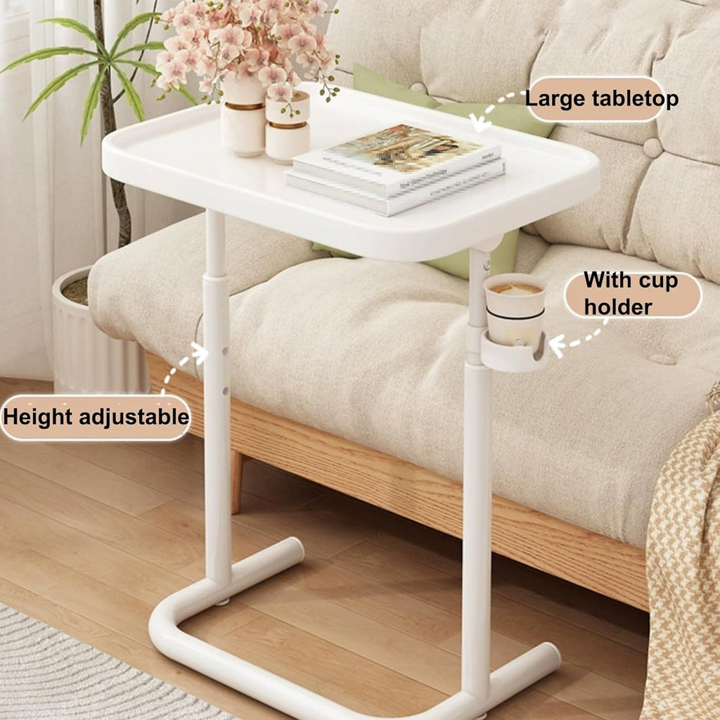 Mobile Laptop Cart Featuring Tilt Top and Cup Holder