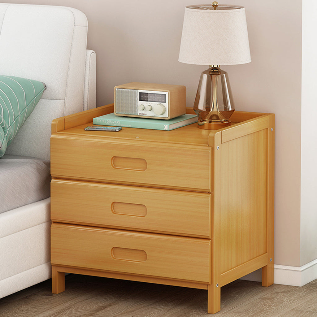 Small Multi-layer Solid Wood Bedroom Nightstand with Drawer Space Saving Bedroom