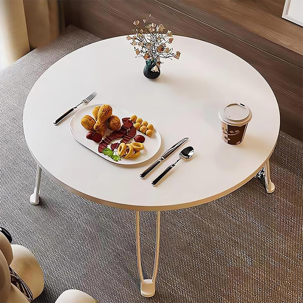 Round Foldable MDF Table with Lockable Legs