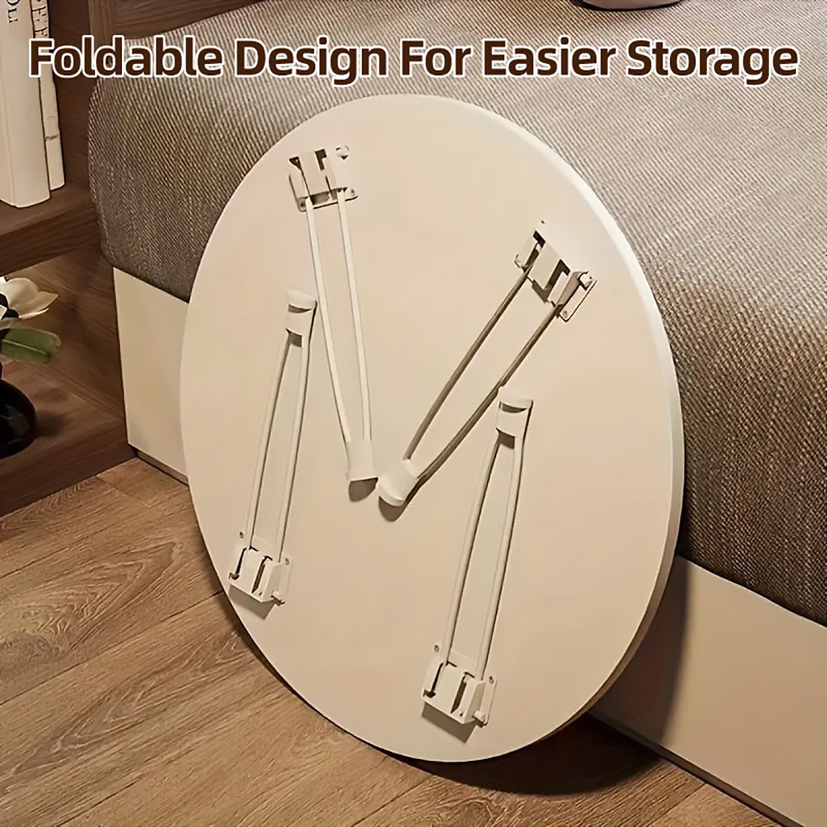 Round Foldable MDF Table with Lockable Legs