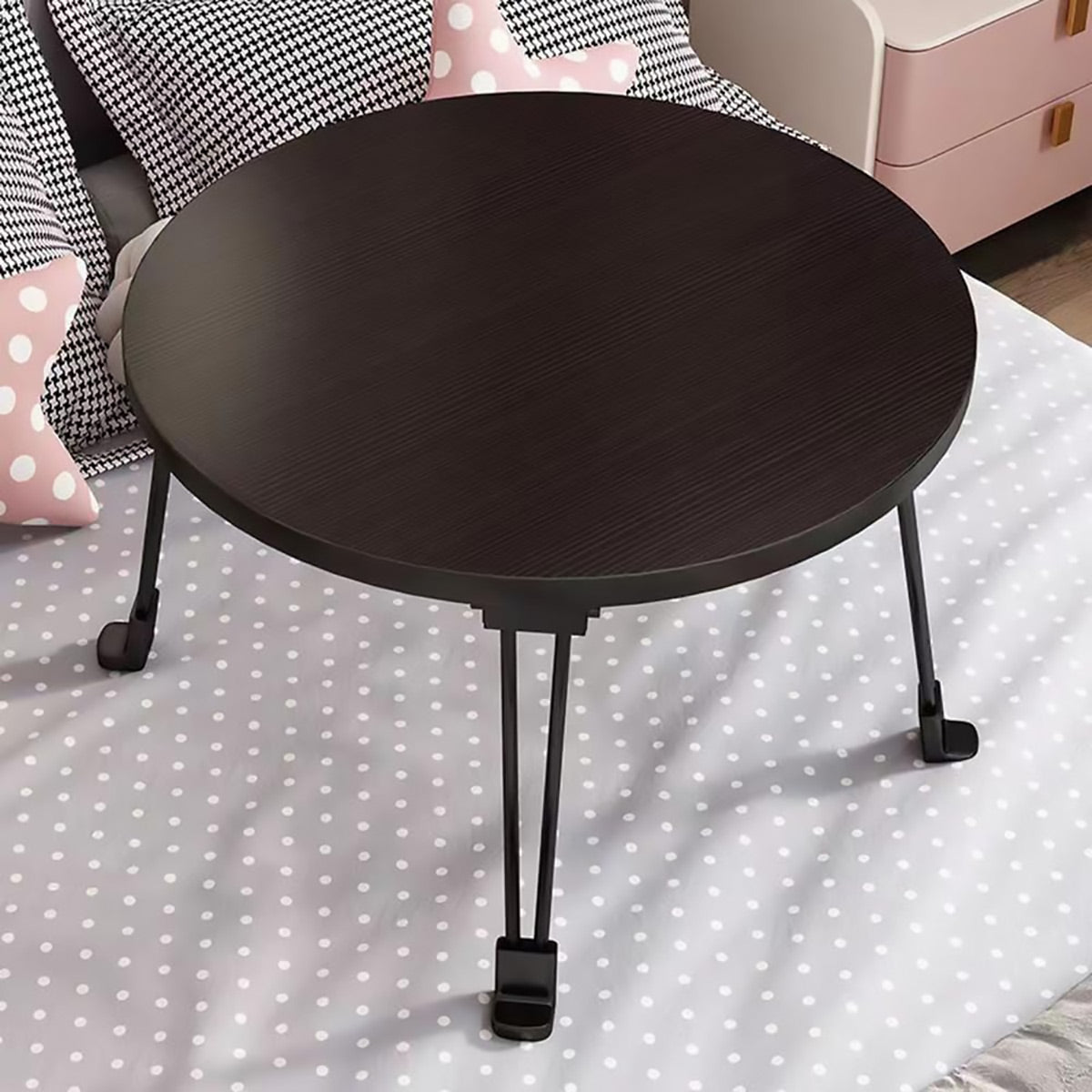 Round Foldable MDF Table with Lockable Legs
