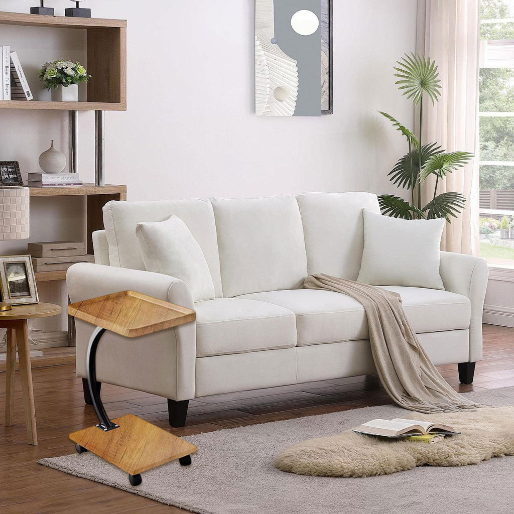 Mobile Wood and Metal Coffee Side Table