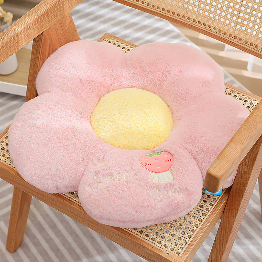 Thick Padded Sunflower Plush Floor Cushion
