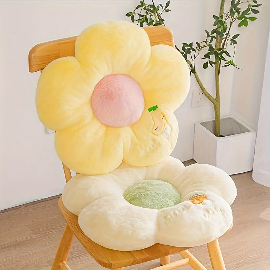 Thick Padded Sunflower Plush Floor Cushion