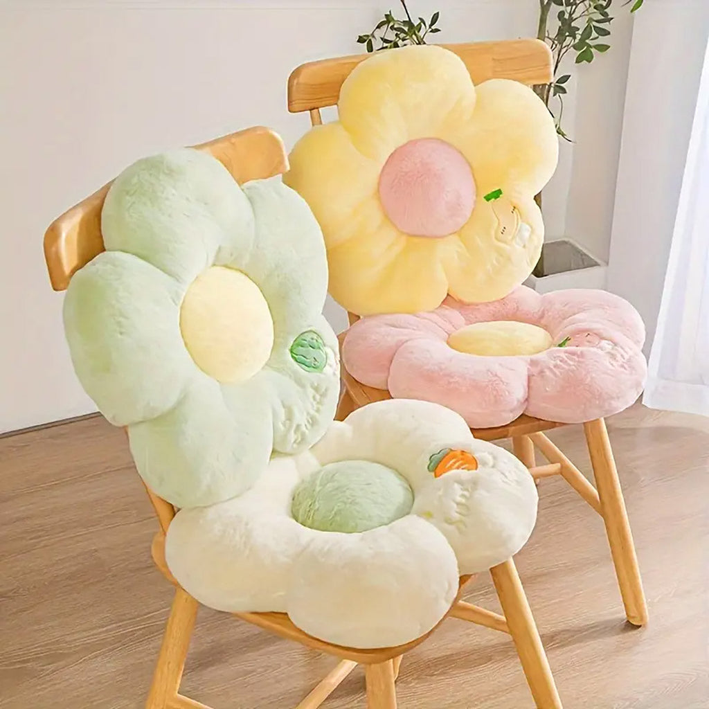 Thick Padded Sunflower Plush Floor Cushion